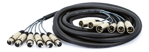 Multicabos Com Conectores Xlr 8 Vias Espaguetado - 8 Metros