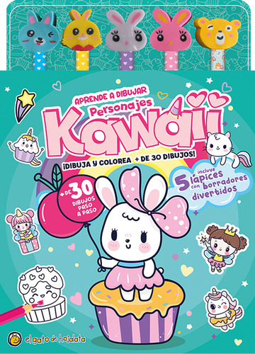 Libro Lápices Y Borradores De Colores - Personajes Kawaii