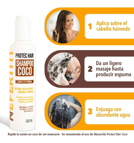 Shampoo Sin Parabenos Para Cabello Teñido Coco Nefertiti
