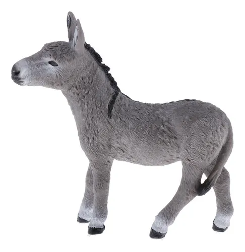 Plastic Wildlife Figurine Playset Toy Model For Gray Donkey