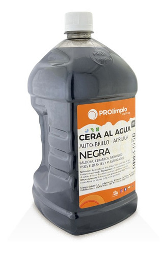 Cera Al Agua Acrílica Auto-brillo Negra 1.5 Litros