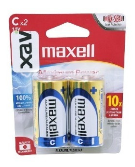 2 Pila Bateria C Alcalina Maximum Power Maxell 1041 Xavi