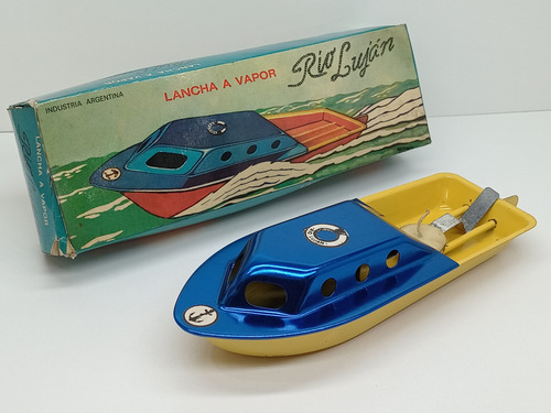 Antiguo Juguete Lancha A Vapor Pop - Pop Río Lujan En Caja. (Usado)