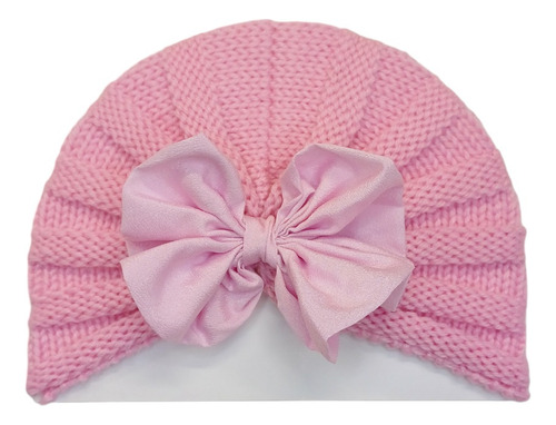 Turbante, Gorrito Para Bebé Tejido Con Moño