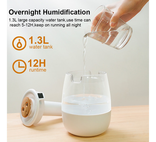 Humidificador De Aire, 1300 Ml, Humidificador Aroma En Aeros