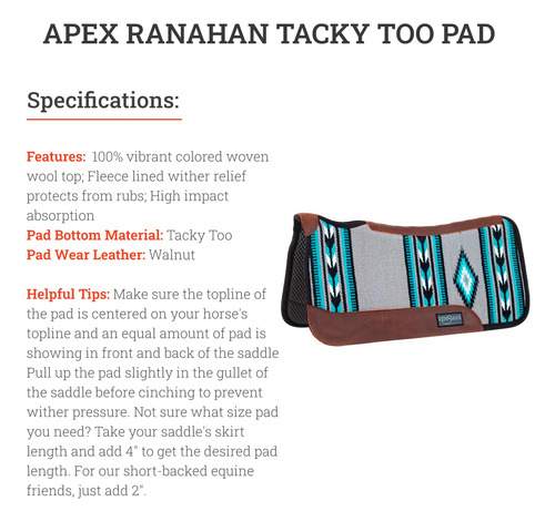 Silla De Montar Reinsman Apex Ranahan Tacky Too Soft Big Sky