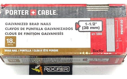 Pino F38mm Pbn18150 Caixa 5000 Unidades Stanley Porter Cable