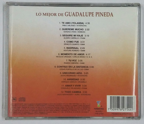 Cd Guadalupe Pineda Lo Mejor De - Te Amo (Usado)