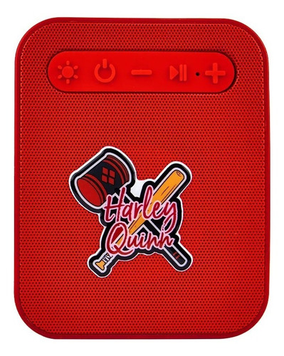 Bocina Cubo Harley Quinn Edicion Especial Bluetooth Radio Fm Color Rojo