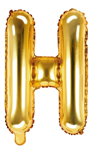 Globo Metálico Dorado En Forma De H 43x34