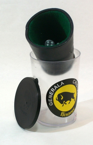 Imagen 4 de 5 de Generala Cubilete Cuero + 5 Dados 19mm Bi10104