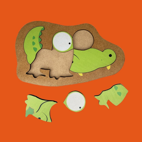Imagen 4 de 10 de Set 5 Rompecabezas Para Niños Didacticos De Madera Animales