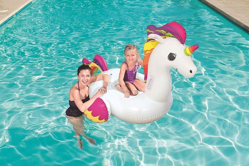 Imagen 2 de 6 de Unicornio Kawaii Inflable 155 X119cm Flotador Pileta Bestway