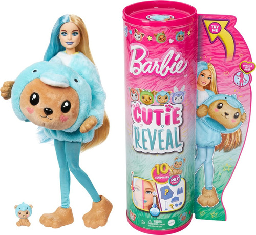Muñeca Barbie Cutie Reveal Teddy Bear As Dolphin