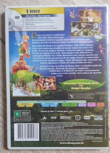 Dvd Tinkerbell E O Resgate Da Fada