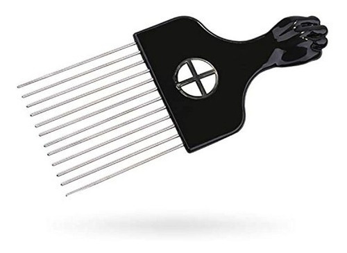 Afro Pick Púa De Pelo Peine De Metal Para Desenredar Peluc