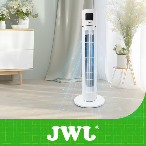 Ventilador Torre 3 Velocidades Oscilación Control Jv-103 Estructura Blanco Aspas Negro Diámetro 135 Mm Frecuencia 50hz Material De Las Aspas Plástico