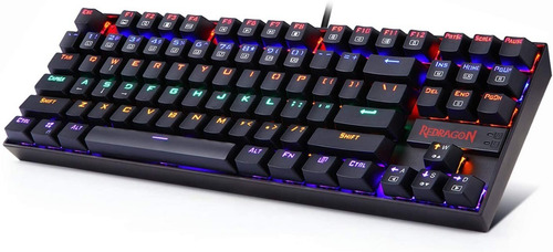 Imagen 1 de 9 de Teclado Gamer Redragon Kumara K552 Con Luz Rainbow