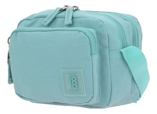 Crossbody Chenson 1818 Turquesa Zilp Impermeable 1866551-t Acabado De Los Herrajes Níquel Diseño De La Tela Liso