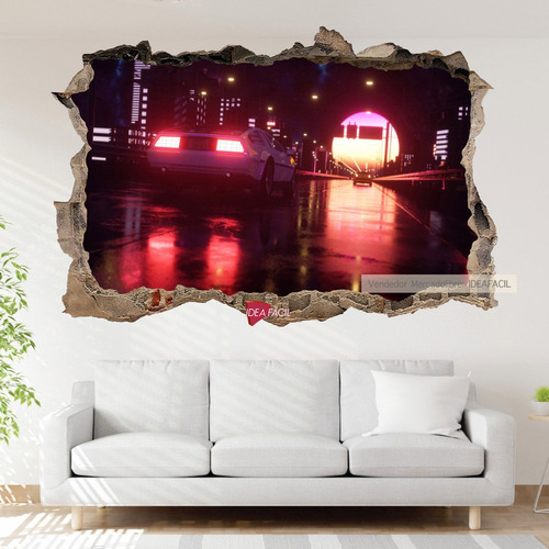 Vinilo 3d Pared Rota Arte Futurista Cfn30 120x80cm