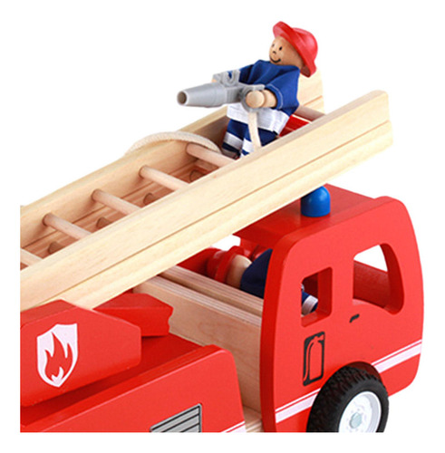 Brinquedo De Madeira Do Caminhão De Bombeiros, Fingir Jogar