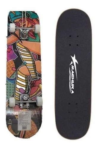 Patineta De Madera Grande Con Diseño 78.4x19.4cm