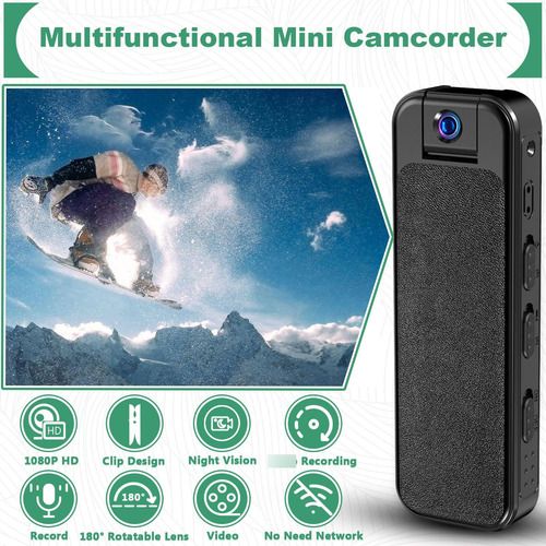 Mini Cámara Corporal Hd Grabadora De Video Visión Nocturna Negro
