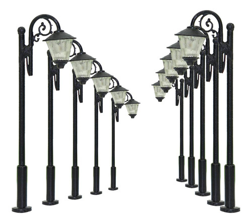 Lym36 10pcs Modelo Ferroviario Lampara Poste Calle Luz Tt N