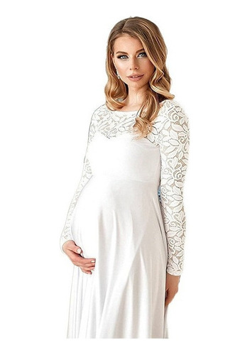 Vestidos De Maternidad Blancos Para Fiesta De Baby Shower, E