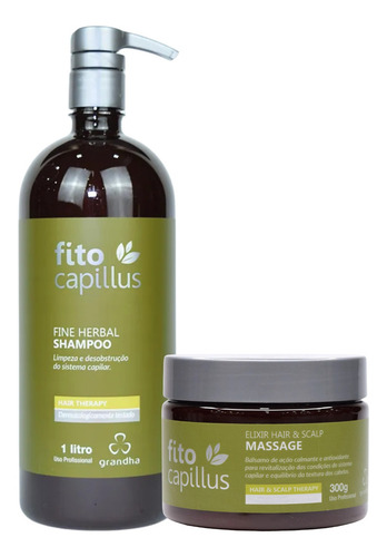 Shampoo Máscara Grandha Herbal Fito Capillus Kit Haircabelos