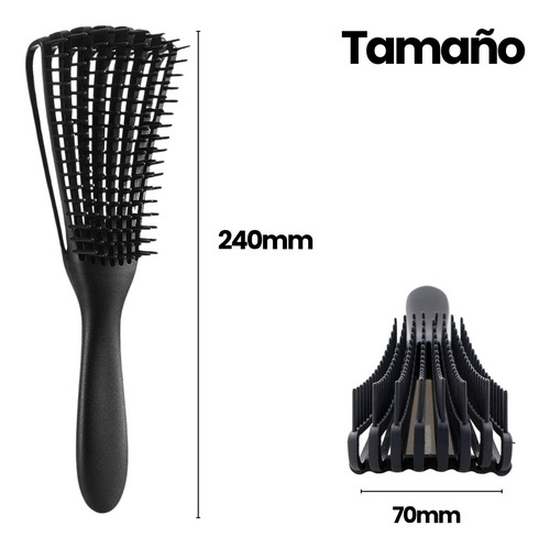Cepillo Flexible Desenredante De Cabello Rizado Húmedo Seco