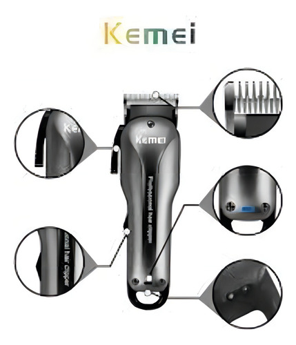 Maquina De Cortar Cabelo Kemei 2603 + Kit Tesouras