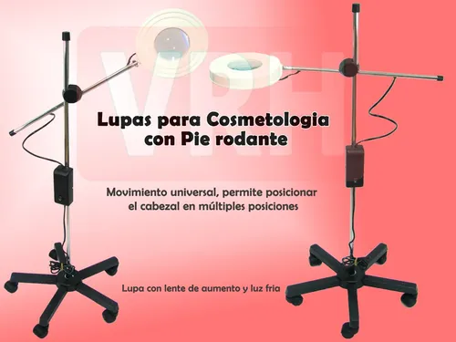 LAMPARA LUPA 5 AUMENTOS CON LUZ LED CON BASE RODAB