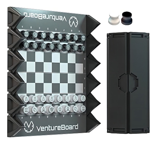 Juego De Ajedrez Portatil Tablero Colapsable De Bolsillo