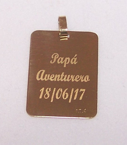 Foto Medalla Oro 18 K Maciza Personalizada 18x25mm 2.4gr