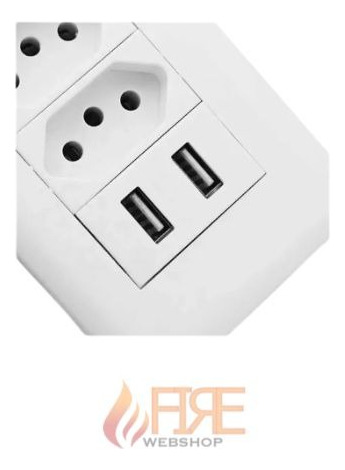 Tomada Usb De Parede Dupla Bivolt 10a Embutir Duo 110/220