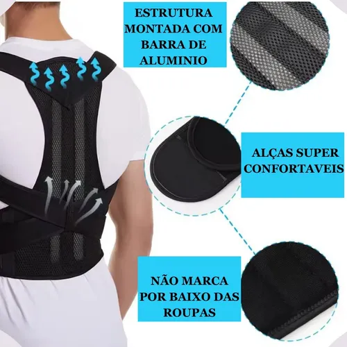 Colete Corretor Postural Para Coluna Lombar Ajustável Unisex