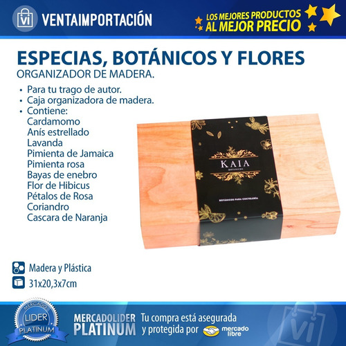Imagen 5 de 6 de Estuche Mixologia Kaia X10 Botanicos + 6 Pulpo Ginger -sufin