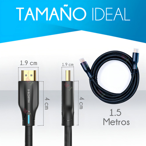 Cable Hdmi 8k Vention V 2.1 60hz 1.5 Metros Lap Tv Pc Ps5 4k