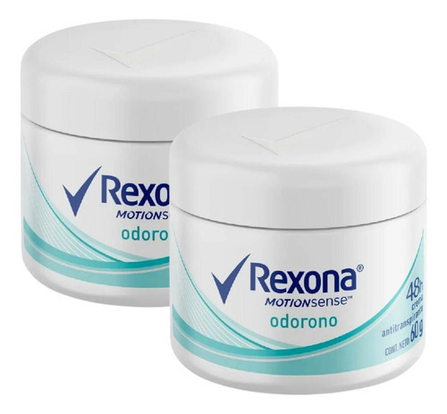 Kit 2 Cremes Antitranspirante Desodorante Odorono Rexona 60g Fragrância Sem Cheiro