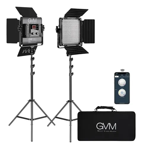 Gvm 2 Kits De Iluminación De Video Led Control De Apli...