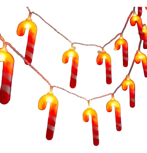 Serie De Luces Navideñas Bastones De Caramelo Navidad