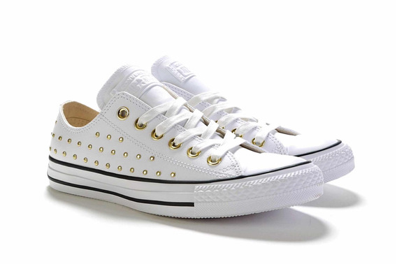 converse blancas cuero mujer