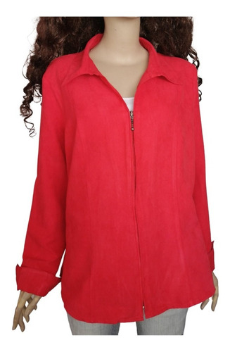 Chaqueta Mujer Cato Gamuzada Roja Talla L Impecable