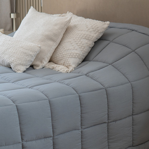 Acolchado De Microfibra 700 H Hotelero Twin 180x240 Cm Color Gris - Pret