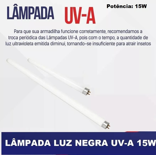 Lâmpada Fluorescente Luz Negra 15 Watts Luz Negra Uv-a 15 W