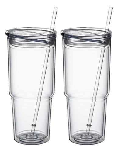 Meway 30oz / 2 Pcs Vasos Aislados Clásicos, Vaso De Acrílico