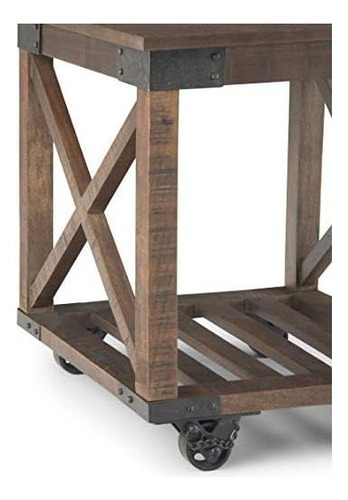 Madera De Mango Sólida De Simplihome Harding Y Metal Mesa De