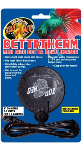 Bettatherm Sumergibles Betta Calentador De Tazón 7,5 Vatios