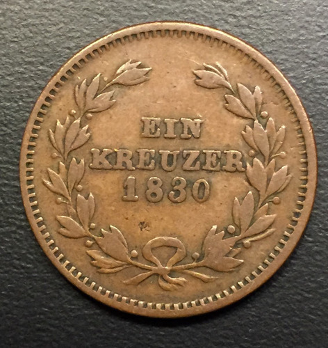 Ale154 Moneda Alemania Baden 1 Kreuzer 1830 F Ayff